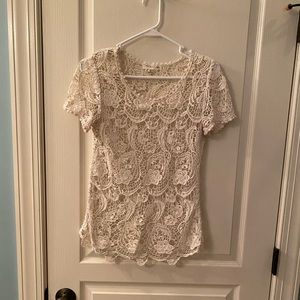 Fate Women’s Cream Pure Lace Top